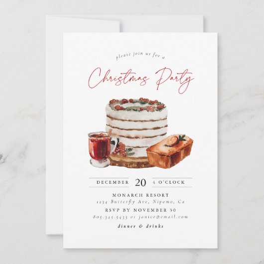 Gemütliche Weihnachtsfeier Einladung (Vorderseite)