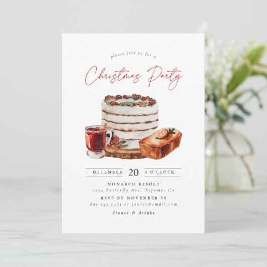 Gemütliche Weihnachtsfeier Einladung (Stehend Vorderseite)