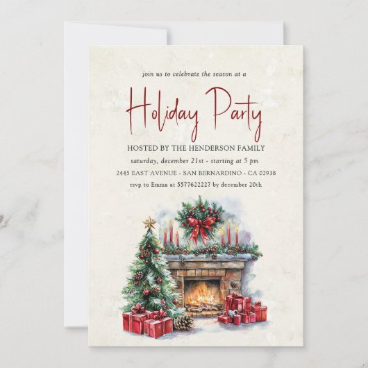 Gemütliche Weihnachtsfeier Einladung (Vorderseite)