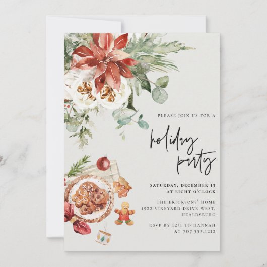 Gemütliche Weihnachtsfeier mit Blumenkohl & Kekse Einladung (Vorderseite)