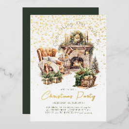 Gemütliche Weihnachtsfeiertage Foil Einladung