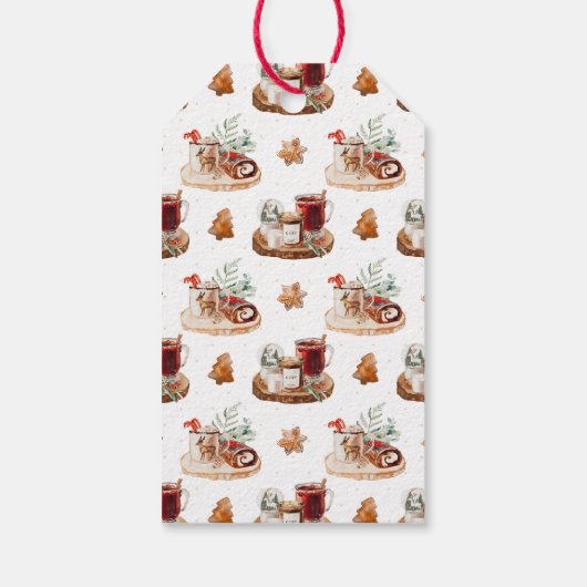 Gemütliche Weihnachtsfeiertage Geschenkanhänger (Rückseite)