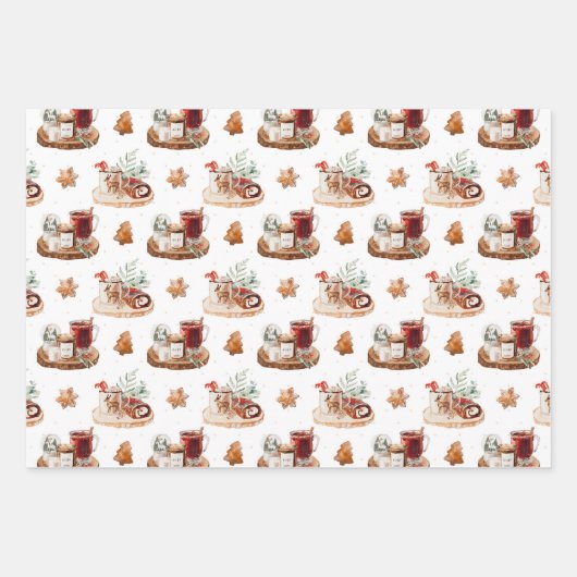 Gemütliche Weihnachtsfeiertage Geschenkpapier Set (Vorderseite)