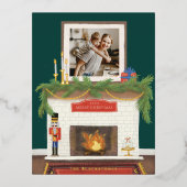 Gemütliche Weihnachtsfeiertage mit Foto Folien Feiertagspostkarte (Vorderseite)