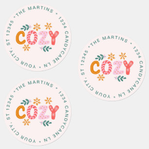 Gemütliche Weihnachtsfeiertage-Rücksendeadresse Etiketten