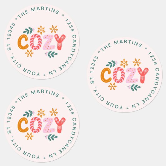 Gemütliche Weihnachtsfeiertage-Rücksendeadresse Etiketten (Gruppe)