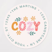 Gemütliche Weihnachtsfeiertage-Rücksendeadresse Etiketten (Design 1)