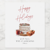 Gemütliche Weihnachtsfeiertage Weinetikett (Einzelnes Label)