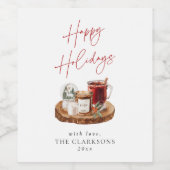 Gemütliche Weihnachtsfeiertage Weinetikett (Einzelnes Label)