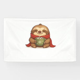 Gemütliche Weihnachtsfeige mit heißer Schokolade - Banner