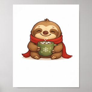 Gemütliche Weihnachtsfeige mit heißer Schokolade - Poster