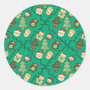 Gemütliche Weihnachtsferien für Laptop- und Planer Runder Aufkleber