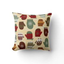 Gemütliche Weihnachtsferien Winter Mittens Kissen