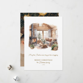 Gemütliche Weihnachtsfotos Feiertagskarte