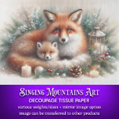 Gemütliche Weihnachtsfox Familie Rustikale Winter Seidenpapier