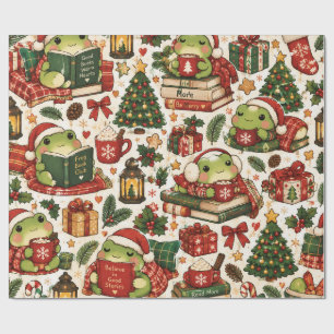Gemütliche Weihnachtsfrösche Süße Kawaii-Frosch- Geschenkpapier