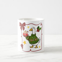 Gemütliche Weihnachtsgans Feiertagsdesign Kaffeetasse
