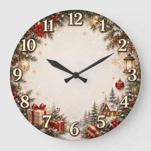 Gemütliche Weihnachtsgeschenk-Wanduhr Große Wanduhr