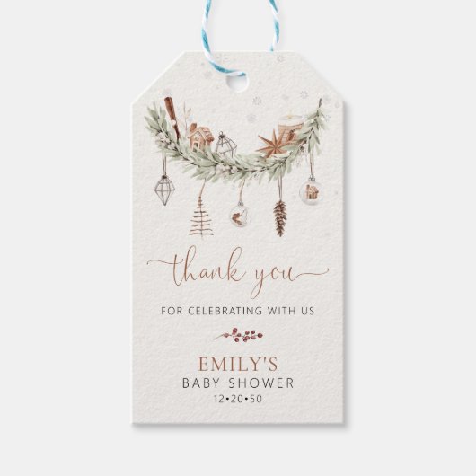 Gemütliche Weihnachtsgeschenke Tags Geschenkanhänger (Vorderseite)