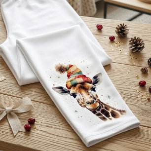 Gemütliche Weihnachtsgiraffe, individuell angepass Capri Leggings