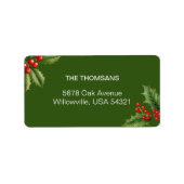 Gemütliche Weihnachtsgrün-Rücksendeadresse Adressaufkleber (Vorne)