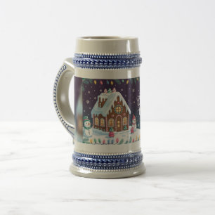 Gemütliche Weihnachtsgrüße Bierglas