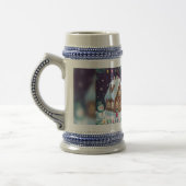 Gemütliche Weihnachtsgrüße Bierglas (Links)