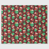 Gemütliche Weihnachtshandschuhe & Lebkuchen Latte Geschenkpapier (Flach)