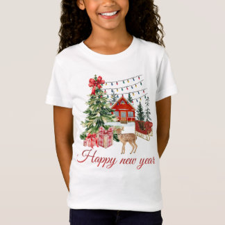 🎄 Gemütliche Weihnachtshütte & Hirsche | Frohes N T-Shirt