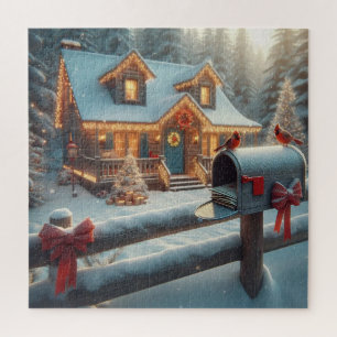 Gemütliche Weihnachtshütte Winterwunderland Puzzle