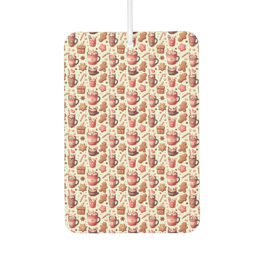 Gemütliche Weihnachtskakao- und Lebkuchenmuster Autolufterfrischer (Vorderseite)