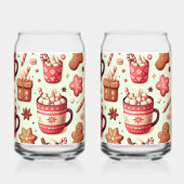 Gemütliche Weihnachtskakao- und Lebkuchenmuster Dosenglas (Rückseite)