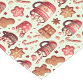 Gemütliche Weihnachtskakao- und Lebkuchenmuster Kurzer Tischläufer (Ecke)