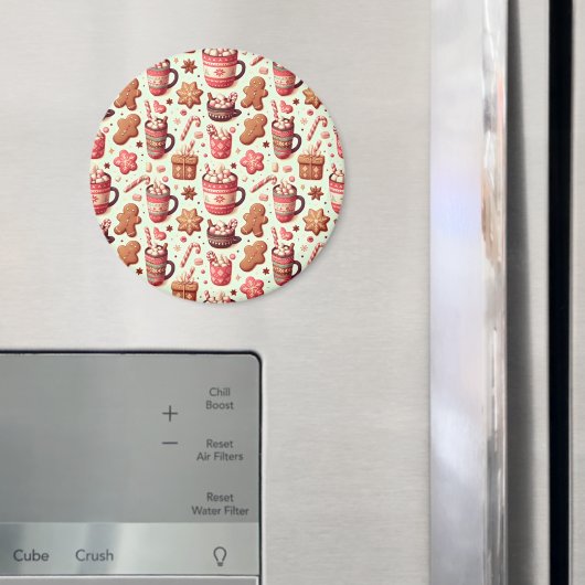 Gemütliche Weihnachtskakao- und Lebkuchenmuster Magnet (In Situ (Kühlschrank))
