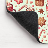 Gemütliche Weihnachtskakao- und Lebkuchenmuster Mousepad (Ecke)