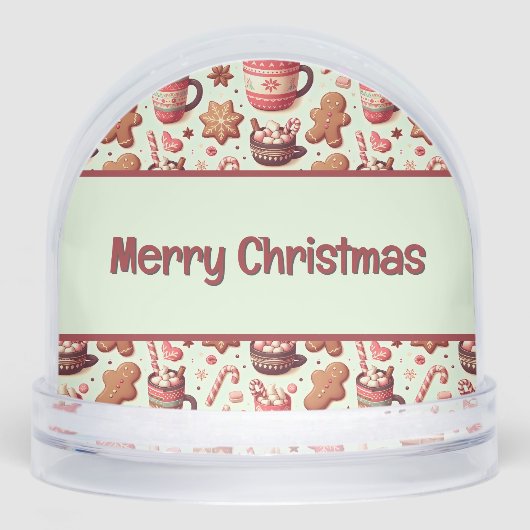 Gemütliche Weihnachtskakao- und Lebkuchenmuster Schneekugeln (Vorderseite)