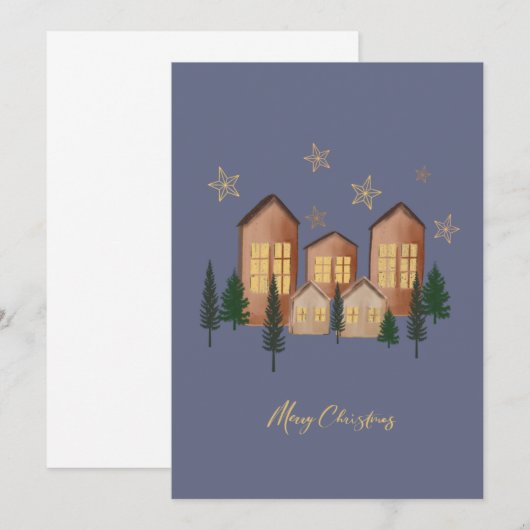 gemütliche Weihnachtskarte Dankeskarte (Vorne/Hinten)