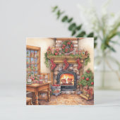 Gemütliche Weihnachtskarte Feiertagskarte (Stehend Vorderseite)