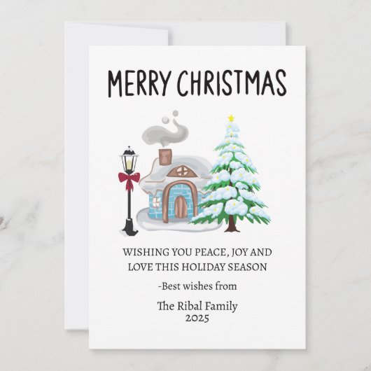 Gemütliche Weihnachtskarte Feiertagskarte (Vorderseite)