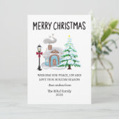 Gemütliche Weihnachtskarte Feiertagskarte (Stehend Vorderseite)