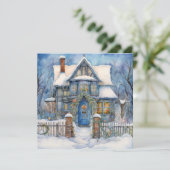 Gemütliche Weihnachtskarte Feiertagskarte (Stehend Vorderseite)