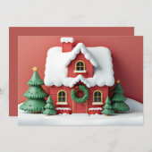 Gemütliche Weihnachtskarte für die Hütte Feiertagskarte (Vorne/Hinten)