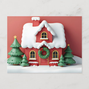 Gemütliche Weihnachtskarte für die Hütte Feiertagspostkarte