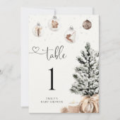 Gemütliche Weihnachtskarte für die Tischnummer (Vorderseite)