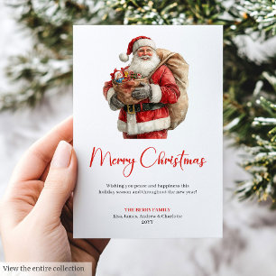 Gemütliche Weihnachtskarte mit Santa Claus in klas Feiertagskarte
