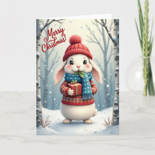 Gemütliche Weihnachtskarte mit Tiermotiv Karte