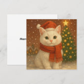 Gemütliche Weihnachtskatze Flachkarte (Vorne/Hinten)