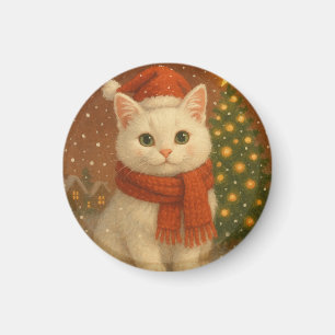 Gemütliche Weihnachtskatze Magnet