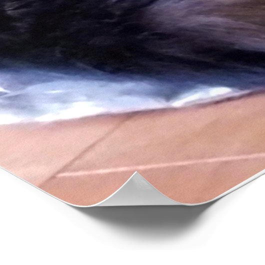 Gemütliche Weihnachtskatze unter einem Baum Poster (Ecke)