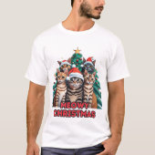 Gemütliche Weihnachtskatzen T-Shirt (Vorderseite)